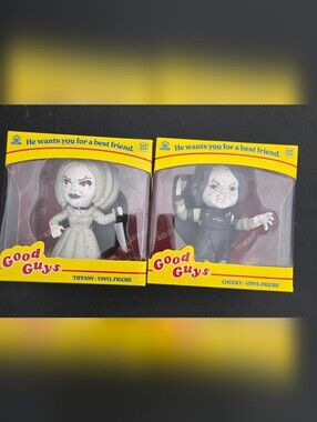 Culturefly Good Guys Chucky & Tiffany Blood Splatter Vinyl Figures NEW